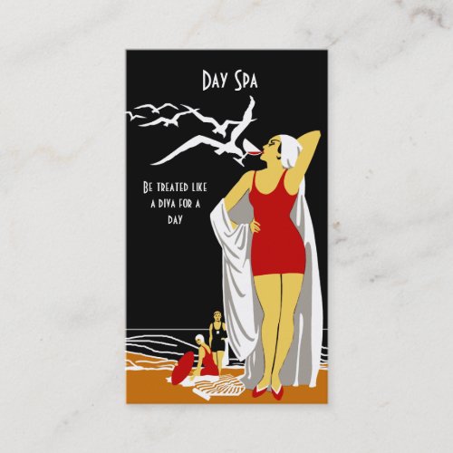 Business Card Day Spa Beauty Salon Diva retro 2