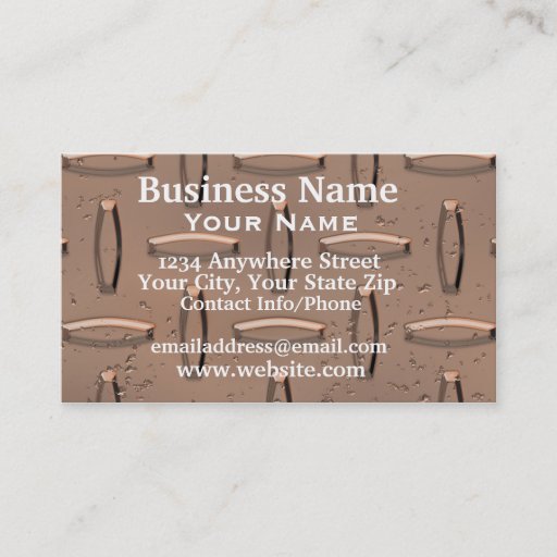 Customizable Business Card Diamond Plate Copper