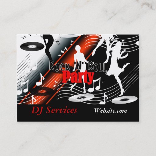 Customizable Business Card DJ Disc Jockey Retro Music Party