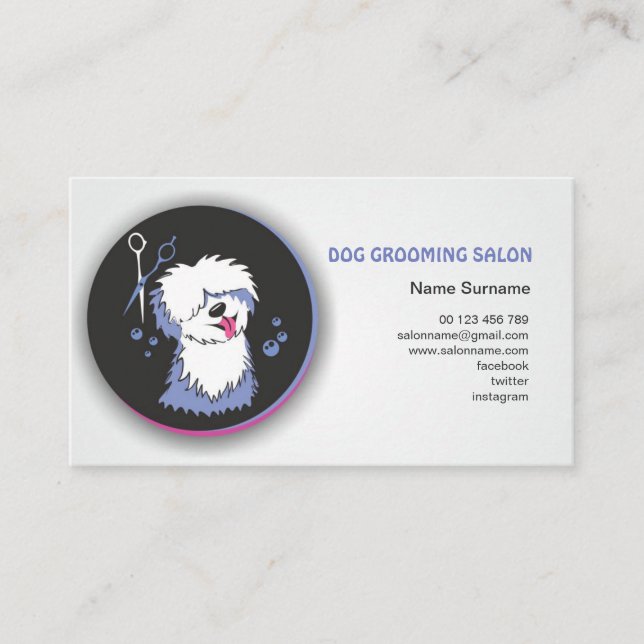 Business card Dog grooming salon (Front)