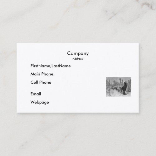 Business Card / Dog Team on the Trail