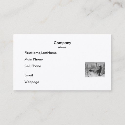 Customizable Business Card / Dog Team on the Trail