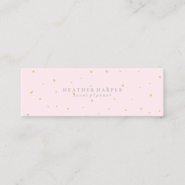 Business Card - Dots Gold Pink (Front)