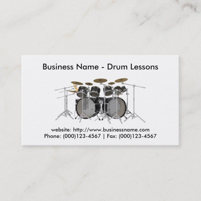 Business Card: Drum Lessons Business Card (Front)