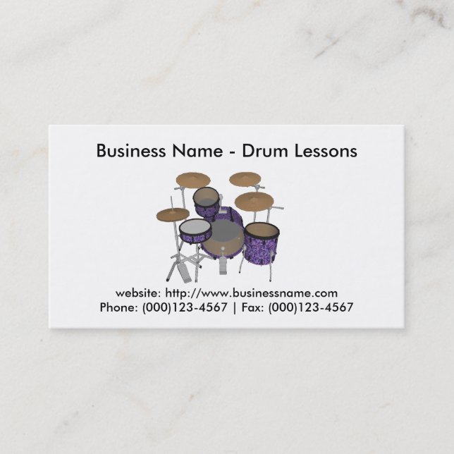 Business Card: Drum Lessons Business Card (Front)