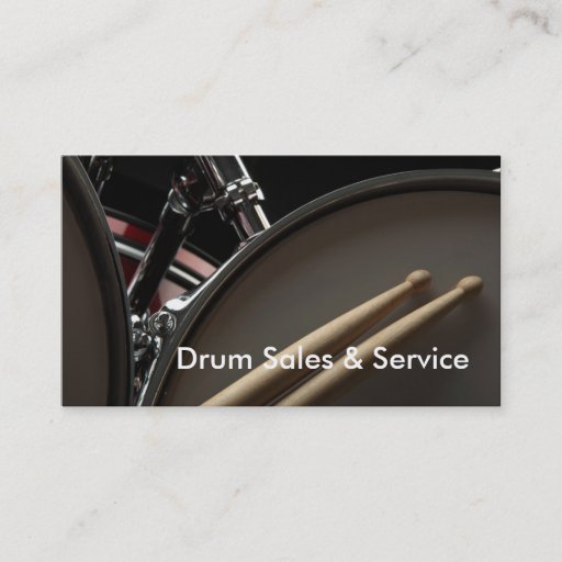 Customizable Business Card: Drum Sales &amp; Service