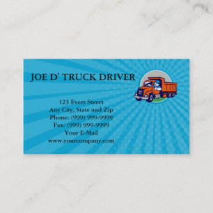 Business card Dump Truck Driver Thumbs Up Circle C