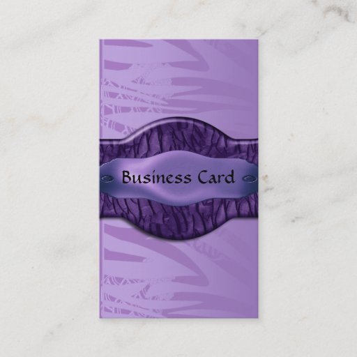 Customizable Business Card Elegant African Purple Metal Floral