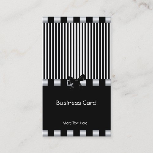 Business Card Elegant Art Deco Black White Silver