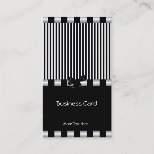 Customizable Business Card Elegant Art Deco Black White Silver
