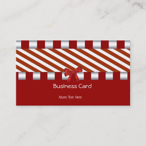 Customizable Business Card Elegant Art Deco Red White Stripe