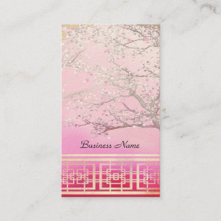 Business Card Elegant Asian Scene Pink