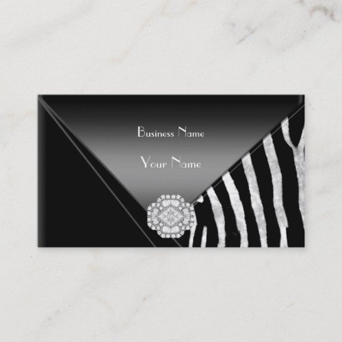 Business Card Elegant Black Diamond Jewel