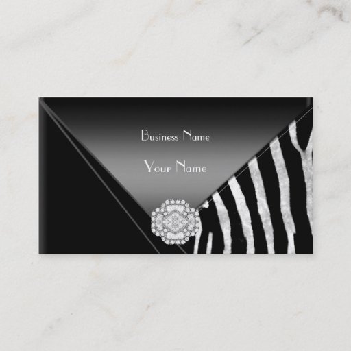 Customizable Business Card Elegant Black Diamond Jewel