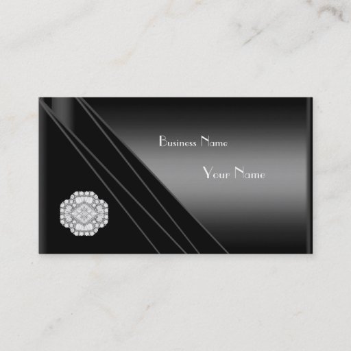 Customizable Business Card Elegant Black Diamond Jewel