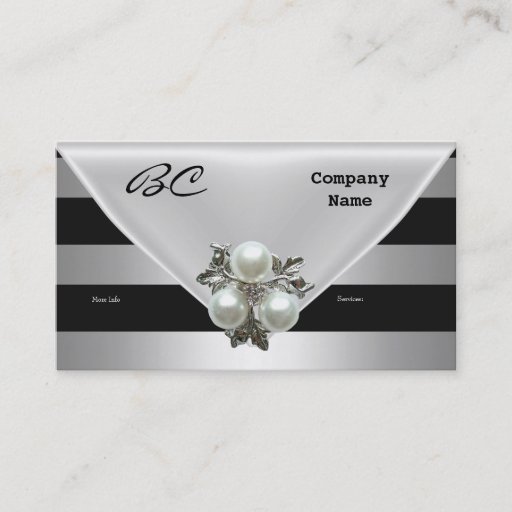 Customizable Business Card Elegant Black Pearl Jewel