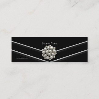 Business Card Elegant Black White Pearl Jewel