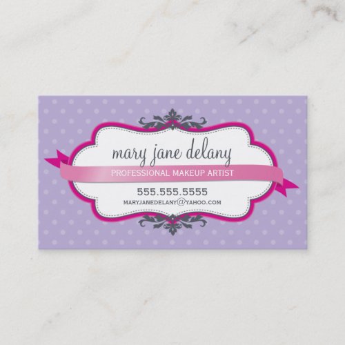 BUSINESS CARD elegant bold fuschia pink purple