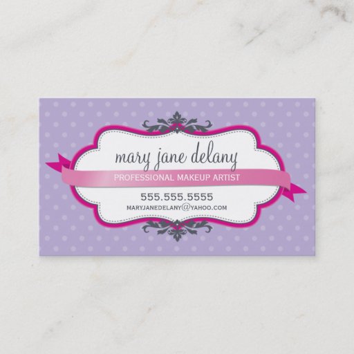 Customizable BUSINESS CARD elegant bold fuschia pink purple