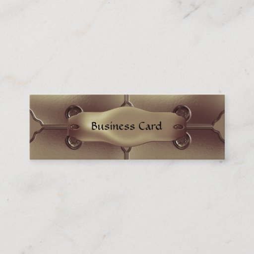 Customizable Business Card Elegant Bronze Metal on metal Skinny