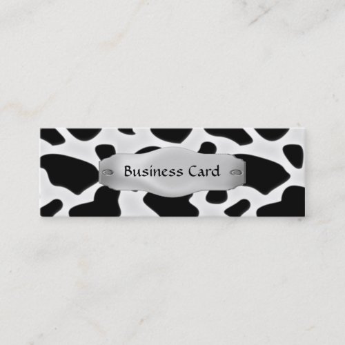 Business Card Elegant Cow Print Metal Skinny