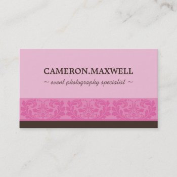 Business Card Elegant Cute Luxe Pink Brown by edgeplus at Zazzle