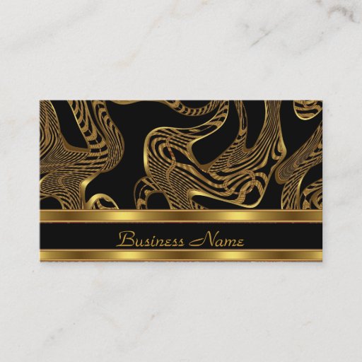 Customizable Business Card Elegant Exotic Black Gold Abstract