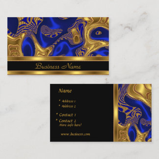 Business Card Elegant Exotic Blue Gold Abstract