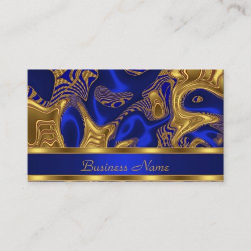 Business Card Elegant Exotic Blue Gold Abstract 2