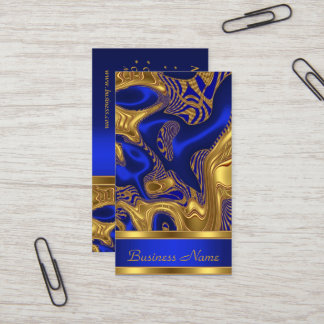 Business Card Elegant Exotic Blue Gold Abstract 2