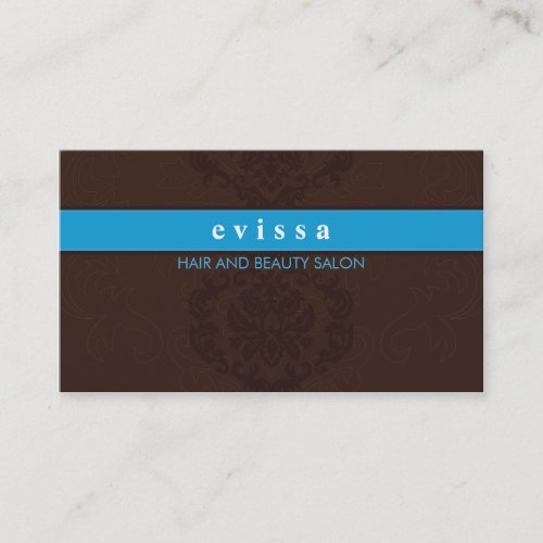 BUSINESS CARD elegant finesse brown aqua blue