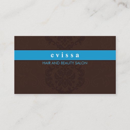 Customizable BUSINESS CARD elegant finesse brown aqua blue