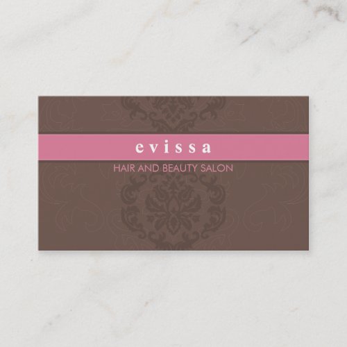 BUSINESS CARD elegant finesse pink mocha brown