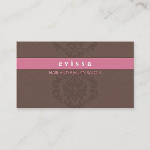 Customizable BUSINESS CARD elegant finesse pink mocha brown