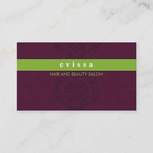 Customizable BUSINESS CARD elegant finesse plum lime green