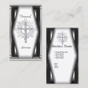Business Card Elegant Funeral Services Chrome Elit