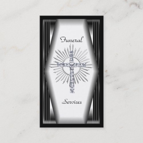 Business Card Elegant Funeral Services Chrome Elit