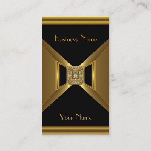 Customizable Business Card Elegant Gold Black Jewel
