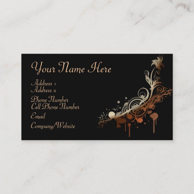 Business Card - Elegant Gold Pattern (Front)
