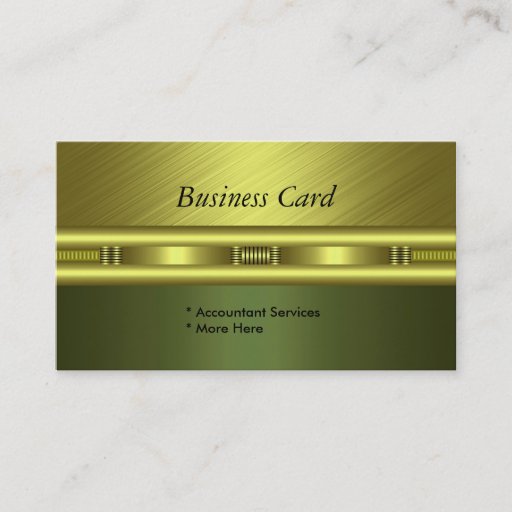 Customizable Business Card Elegant Green Gold Avocado
