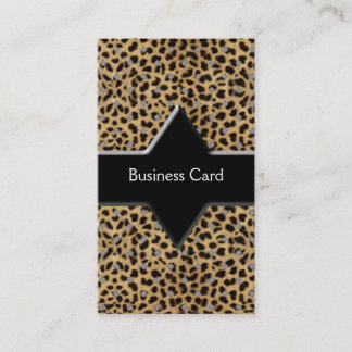 Business Card Elegant Leopard Black