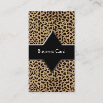 Business Card Elegant Leopard Black by Label_That at Zazzle