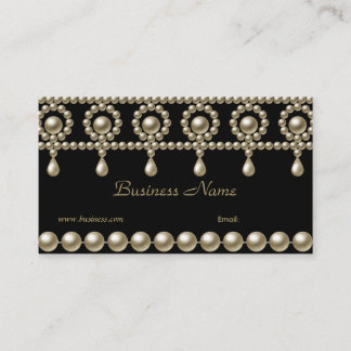 Business Card Elegant Pearls on Black