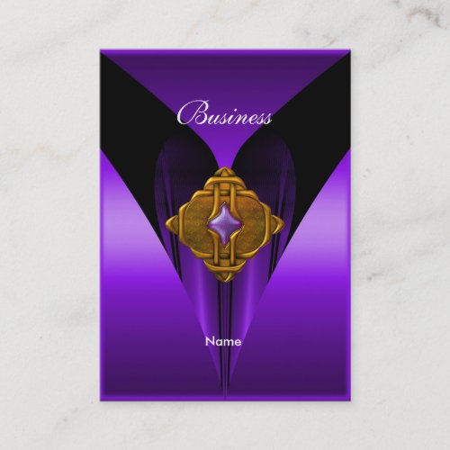 Business Card Elegant Purple Gold Jewel