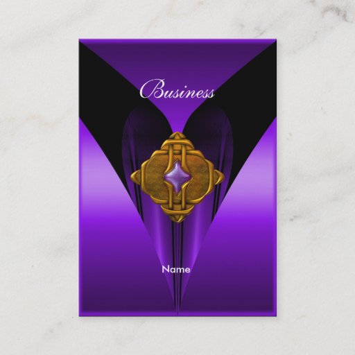 Customizable Business Card Elegant Purple Gold Jewel