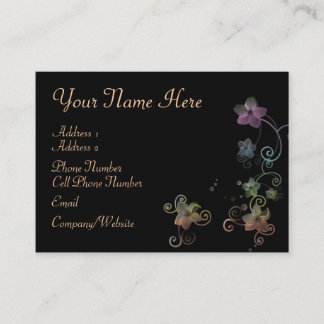 Business Card - Elegant Rainbow Flowers