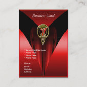 Business Card Elegant Red Art Deco Gold Jewel (Back)