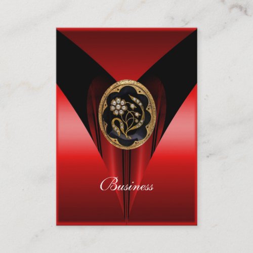 Business Card Elegant Red Black Gold Jewel