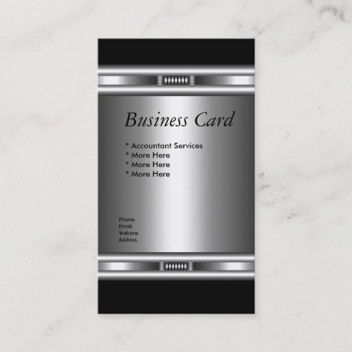 Customizable Business Card Elegant Silver Black Elite 3
