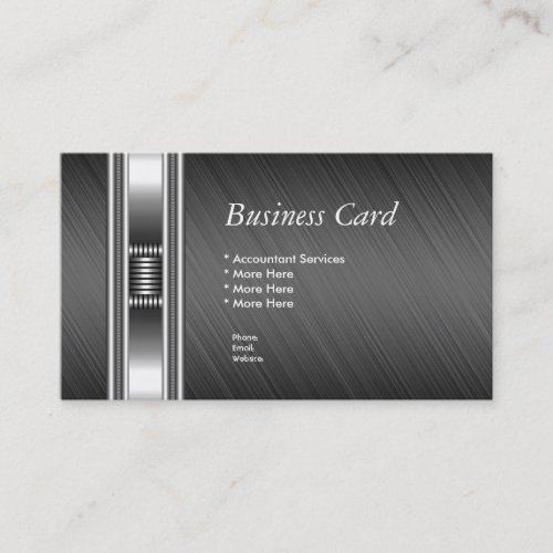 Business Card Elegant Silver Chrome Grey Elite